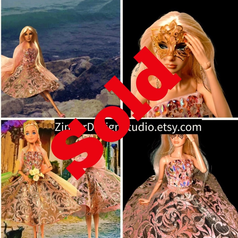 SOLD Custom Barbie/Poppy Parker/IT Dolls Party Dress